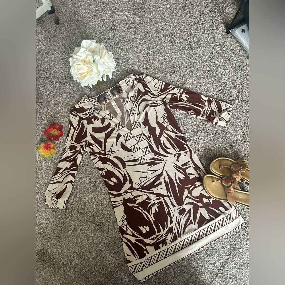 Cristinalove Floral Long Sleeve Dress/Tunic, circa 2010, size small